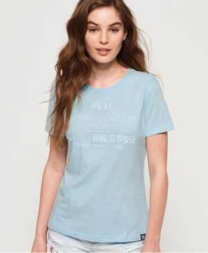 Superdry Vintage Logo Tonal Női Pólók Kék | VEARJ6187